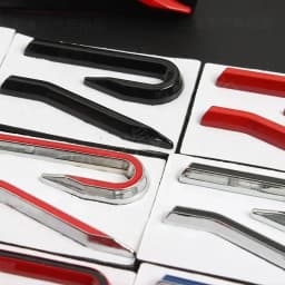 New R Emblem Car Metal Body Tail Trunk Sticker Accessories For Volkswagen VW GTI Rline Polo Golf MK8 Touareg Passat Magotan CC