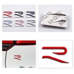 New R Emblem Car Metal Body Tail Trunk Sticker Accessories For Volkswagen VW GTI Rline Polo Golf MK8 Touareg Passat Magotan CC