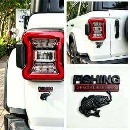 3D Metal Car Emblem Sticker Fishing Special Edition Realistic Bass Fish Hook Trunk Fender Badge Decal Waterproof Auto Exterior