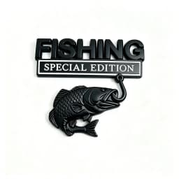 3D Metal Car Emblem Sticker Fishing Special Edition Realistic Bass Fish Hook Trunk Fender Badge Decal Waterproof Auto Exterior