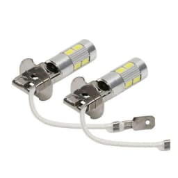 2PCS H1 H3 LED Car Bulbs 6000K White LED High Power 10-SMD 5630 Car Decoding Fog Light Driving DRL Auto Lamp