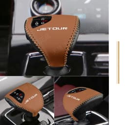 Fit Gearbox Stick Shift Collars Handle Protector Salon Gear Lever Cover Shifter Knob Leather Case For JETOUR X70 X90 PLUS X50