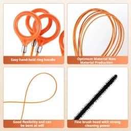 1/3 PCS Car Drain Hole Unclogger Tool + Washbasin Cleaning Brush (130/81cm) Flexible Long Drain Steel Wire Auto Accessory