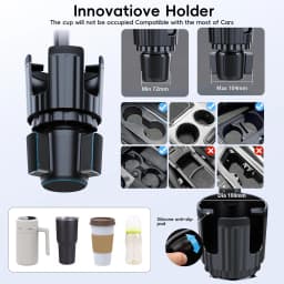 Tablet Holder for Car, 3 in 1 Cup Holder ipad Car Phone Mount with Expander,Adjustable Base and Long Arm for 4-12.9‘’ Tablet,