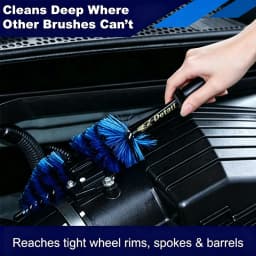 Car Tire Cleaning Brush Long Handle, Soft Nylon Bristle Rim Hub Detailing Wash Tool for Wheel Care