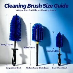 Car Tire Cleaning Brush Long Handle, Soft Nylon Bristle Rim Hub Detailing Wash Tool for Wheel Care