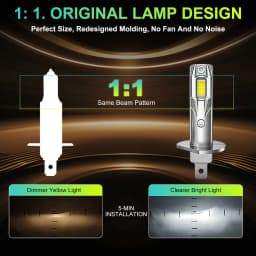 2Pcs H1 LED Headlight Bulb Mini 6000W 5800000LM CSP for Car Headlamp Fanless Light Auto Diode Fog Lamps 12V 6000K Automobile