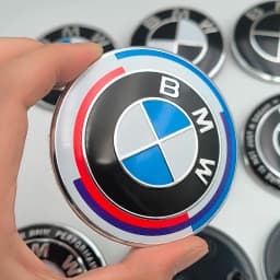 7pcs BMW Emblem Set 82mm 74mm 45mm 56mm 68mm Car Front Hood Logo Rear Trunk Badge Wheel Center Hub Caps Steering Wheel Sticker