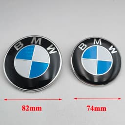 7pcs BMW Emblem Set 82mm 74mm 45mm 56mm 68mm Car Front Hood Logo Rear Trunk Badge Wheel Center Hub Caps Steering Wheel Sticker