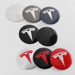 4Pcs 56mm Tesla Hub Cap Logo Stickers - Waterproof Durable Wheel Center Decals for Model 3/Y/S/X Car Protector Accessories