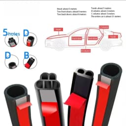 Car Rubber Door Sealing Car Door Hood Trunk Seal Strip 5/10/20meters Universal Noise Insulate Car Door Seal Strip Rubber Sealing