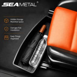 SEAMETAL Car Seat Bottom Organizer Box Universal Hidden Seats Box Under Car Seat Case Moved In for Umbrella Keys Cards Collector