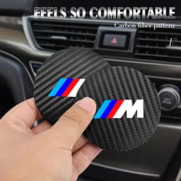 2Pcs Car Leather Coaster Mat Anti-slip Water Cup Pad For BMW M Performance E46 E90 E60 F20 X1 F10 F30 X3 E70 E39 E36 E87 X7 E92