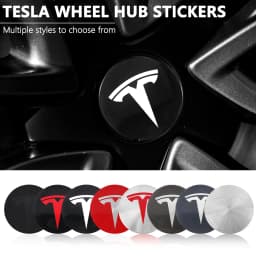 Hot 4pcs 56mm Car Wheel Center Hub Stickers Cap Emblem Cover Tesla Model 3 Model S Model X Y Juniper Roadster Wye Accessories
