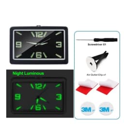 Auto Fashion Car Air Conditioning Vent Electronic Quartz Clock Square Vertical Car Clock Car Luminous Electronic Clock