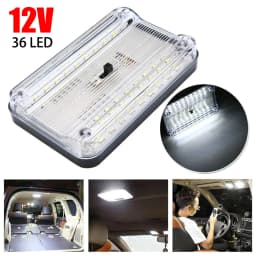 36 LED Car White Rectangular Lights 12V Vehicle Ceiling LED Lighting Lamp Auto Dome Reading Light with On/Off Switch Trunk Lamp