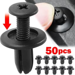 50pcs Car Hole Plastic Rivets Fastener Push Clip Black Auto Vehicle Door Trim Panel Retainer Fastener Clips for Toyota Audi