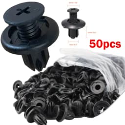 50pcs Car Hole Plastic Rivets Fastener Push Clip Black Auto Vehicle Door Trim Panel Retainer Fastener Clips for Toyota Audi