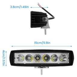 12V Car LED Light Bar 18W 6000K Super Bright Car LED Work Light IP67 Flood Spot Light White Off Road Head light Driving Lights