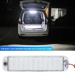 12V-80V High Brightness LED Panel Light Bar 72LED Car Interior Ceiling Dome Light With Switch For RV Trailer Boat Cargo Camper