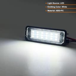 2Pcs For VW Golf 4/5/6/7 Passat Amarok Arteon New Beetle Crafter Crafter Eos White LED Number License Plate Light