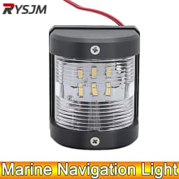 AD 1pc Universal 12V 24V ABS LED Navigation Light Lamp Signal Lamp For Marine Boat Yacht Truck Trailer Van White Side Light