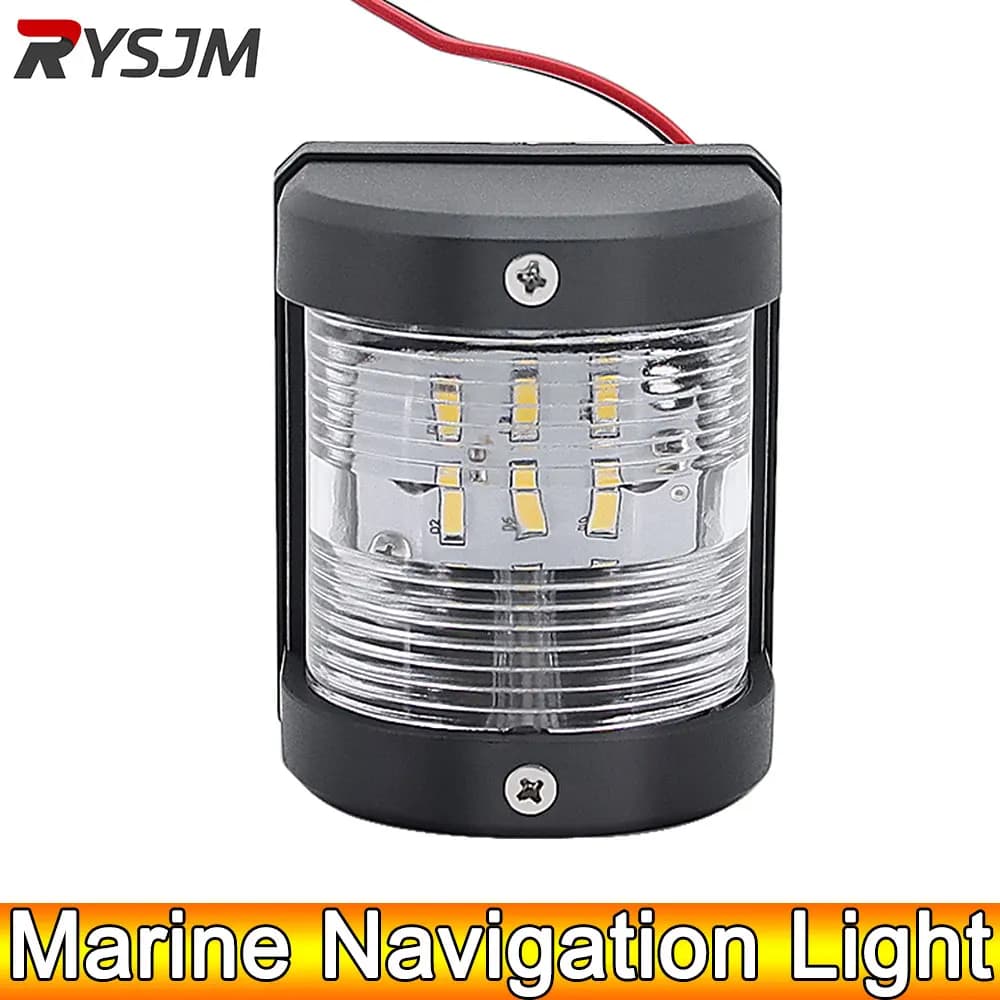 AD 1pc Universal 12V 24V ABS LED Navigation Light Lamp Signal Lamp For Marine Boat Yacht Truck Trailer Van White Side Light