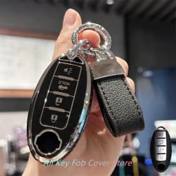 Key Fob Cover Keychain Lanyard for Nissan Altima Rogue Sentra Pathfinder Frontier Maxima Titan Murano Kicks Juke Versa Arma