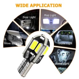 10/20PCS W5W T10 LED Bulbs Canbus 5730 8SMD 12V 6000K 194 168 LED Car Interior Map Dome Lights Parking Light Auto Signal Lamp