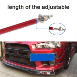 2psc Universal Racing Adjustable Front Rear Bumper Lip Splitter Support Bar / Pull Rod Kit Racing 75mm/100mm/150mm/200mm