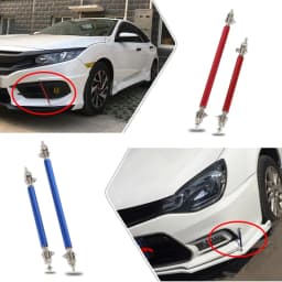 2psc Universal Racing Adjustable Front Rear Bumper Lip Splitter Support Bar / Pull Rod Kit Racing 75mm/100mm/150mm/200mm