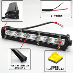 7 Inch LED Light Bar Car Off Road use Moto Work Lamp 30W Slim Single Row Spot Mini Truck Automobile 12V 24V