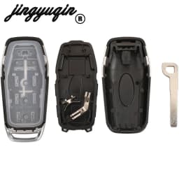 Jingyuqin 3/4/5 Buttons Smart Remote Key Case For Ford Mustang Edge Explorer Fusion Mondeo Kuka Car Shell Fob Uncut Blade