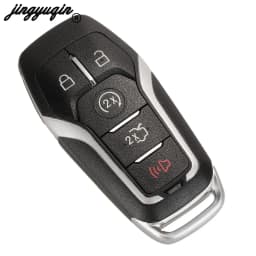 Jingyuqin 3/4/5 Buttons Smart Remote Key Case For Ford Mustang Edge Explorer Fusion Mondeo Kuka Car Shell Fob Uncut Blade