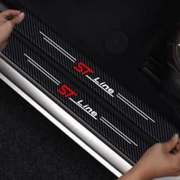Auto Door Sill Carbon Fiber Car Sticker Protector Strip Waterproof Protect Film For Ford ST LINE STLINE Mk3 Mk4 Focus Mustang
