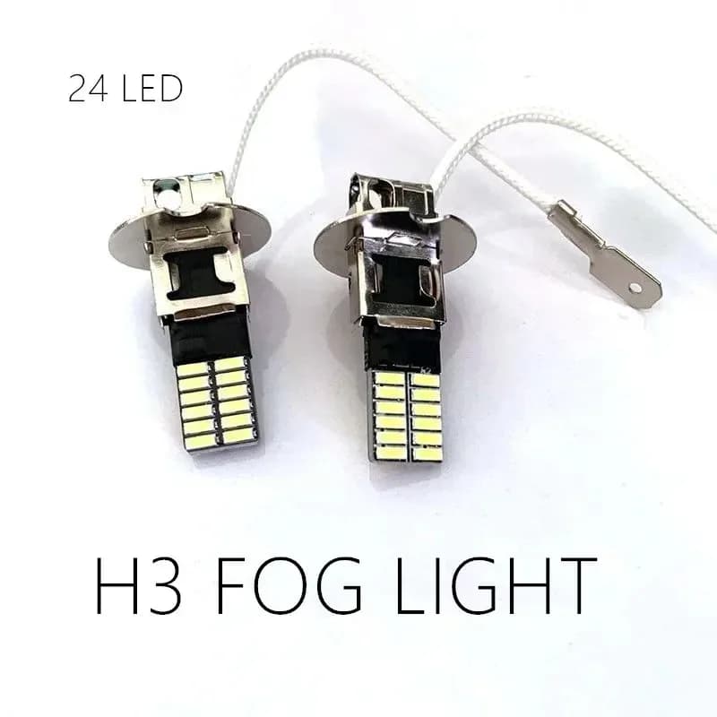2Pcs H3 LED Headlight Car Fog Light Bulbs Auto Driving Running Lamps 12000LM 80W 12V 24V