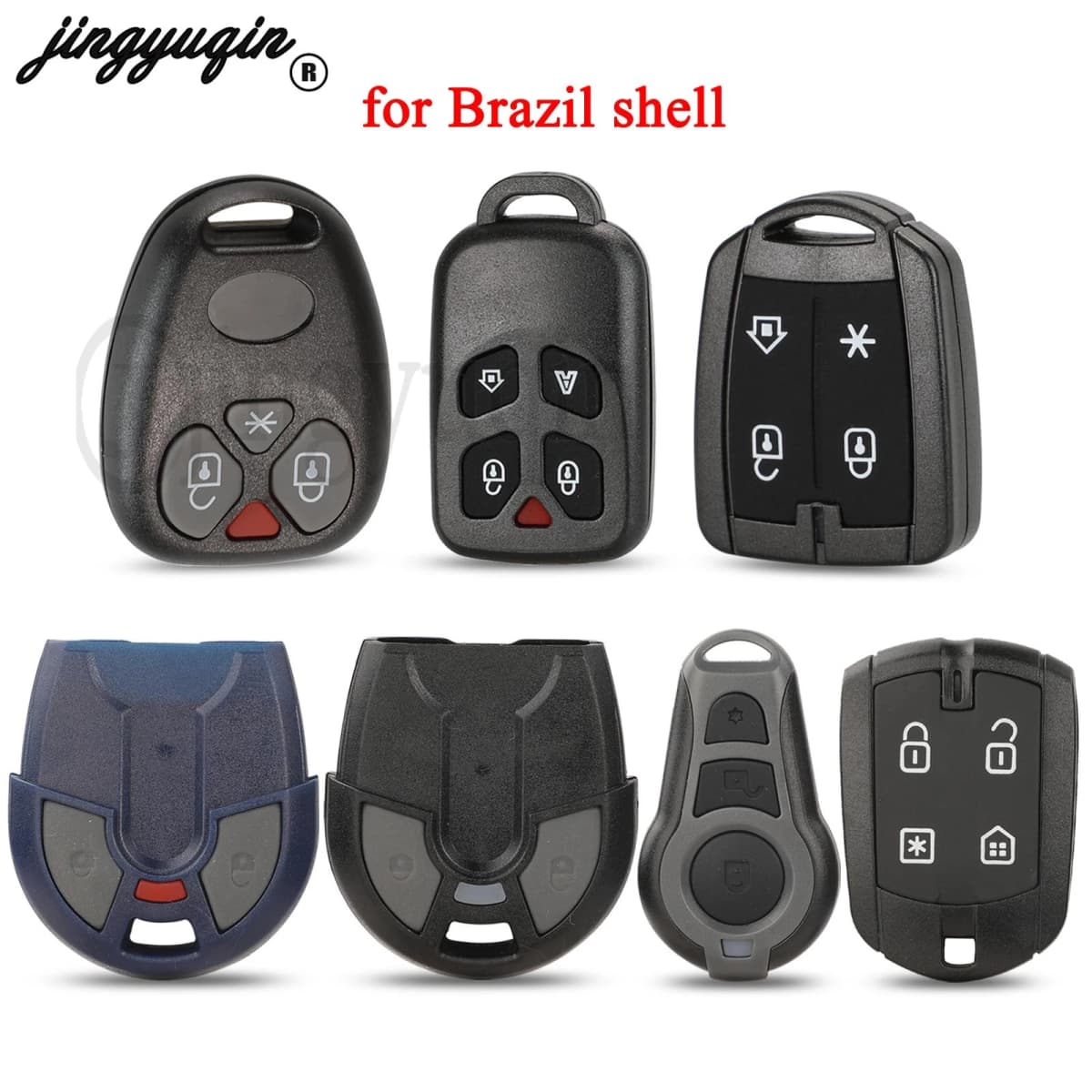 jingyuqin New 2/3/4 Buttons For Brazil Positron Alarm Remote Car Key Case Cover Shell Auto Parts Replacement
