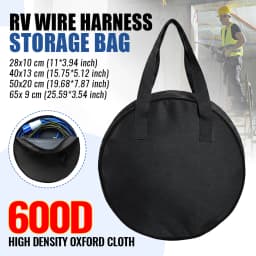 Cable Bag Tools Cable Bag Storage Oxford Waterproof Organizer Bag For Cables Cords Hoses EV Charging Cables Portable Black 600D