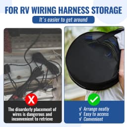 Cable Bag Tools Cable Bag Storage Oxford Waterproof Organizer Bag For Cables Cords Hoses EV Charging Cables Portable Black 600D