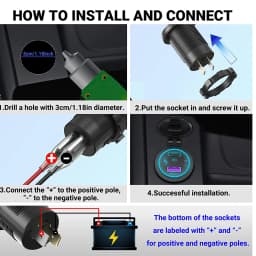 85W PD Type C/QC 3.0 USB Car Charger with Switch Fast Charge Socket Power Outlet Adapter Waterproof For 12V 24V Car Truck Boat