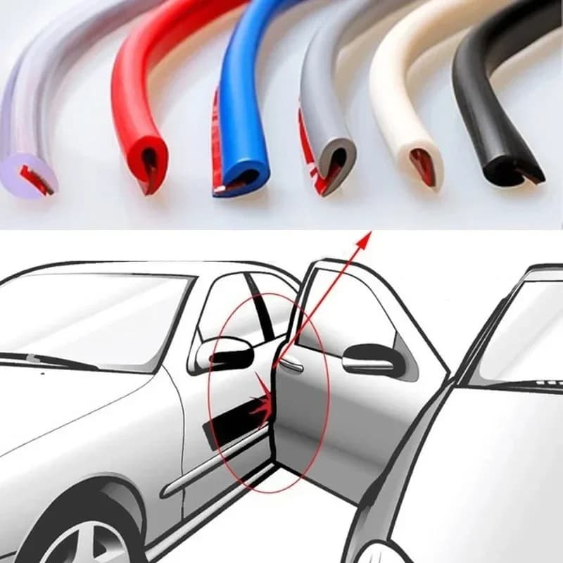2/5M Car Door Edge Rubber Scratch Protection U Type Protection Strips Anti Collision Rubber Sealing Trim for Car By Protector