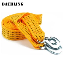3M Heavy Duty 3 Ton Car Tow Cable Towing Pull Rope Strap With Hooks Portable Self-driving Tourism Heavy Duty Rescue Rope