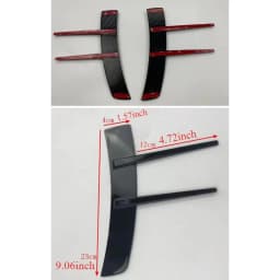 2pcs Front Bumper Vent Sticker Car'S Door Side Modification 23cm/9.06inc Model Duck Type Splitter A Set Currency Exterior Parts
