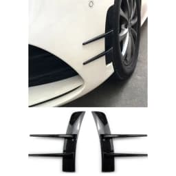 2pcs Front Bumper Vent Sticker Car'S Door Side Modification 23cm/9.06inc Model Duck Type Splitter A Set Currency Exterior Parts