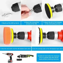 Car Polishing Sponge Pads Kit Foam Pad Buffer Kit Polishing Machine Wax Pads for Auto Motorcycle Motor Vehicle Remove Scratches
