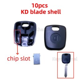 10pcs KD Key Blade Shell Car Chip Key Case Spare Chip Key Shell KD Xhorse Blade Head Chip Place Shell for Golf Renault Fiat