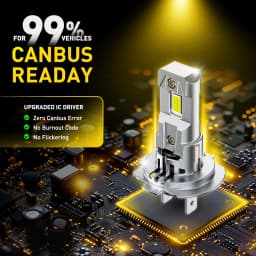 AUXITO 2Pcs 12V 30000LM H7 LED Headlight Bulb Canbus Error Free 6500K 70W High Power Best H7 LED 360 CSP Head Lamp Super Bright