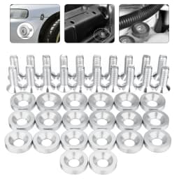 20pcs M6 Aluminum Car Modified Hex Fasteners Fender Washer Bolts JDM Bumper Engine Concave Screws Universal
