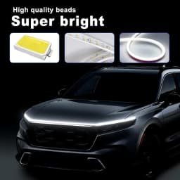 Car Hood Decorative Light LED Daytime Running Light Strip Start Scan Yellow Auto Turn Signal Indicator Headlight Universal 12V