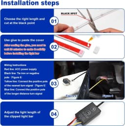 Car Hood Decorative Light LED Daytime Running Light Strip Start Scan Yellow Auto Turn Signal Indicator Headlight Universal 12V